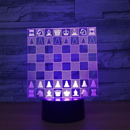 Chess Chessboard 3D Optical Illusion Lamp - 3D Optical Lamp