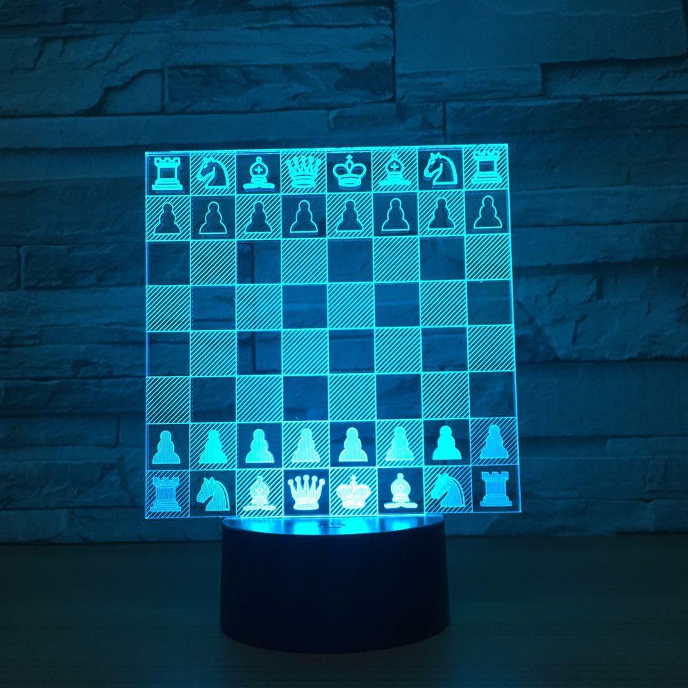 Chess Chessboard 3D Optical Illusion Lamp - 3D Optical Lamp