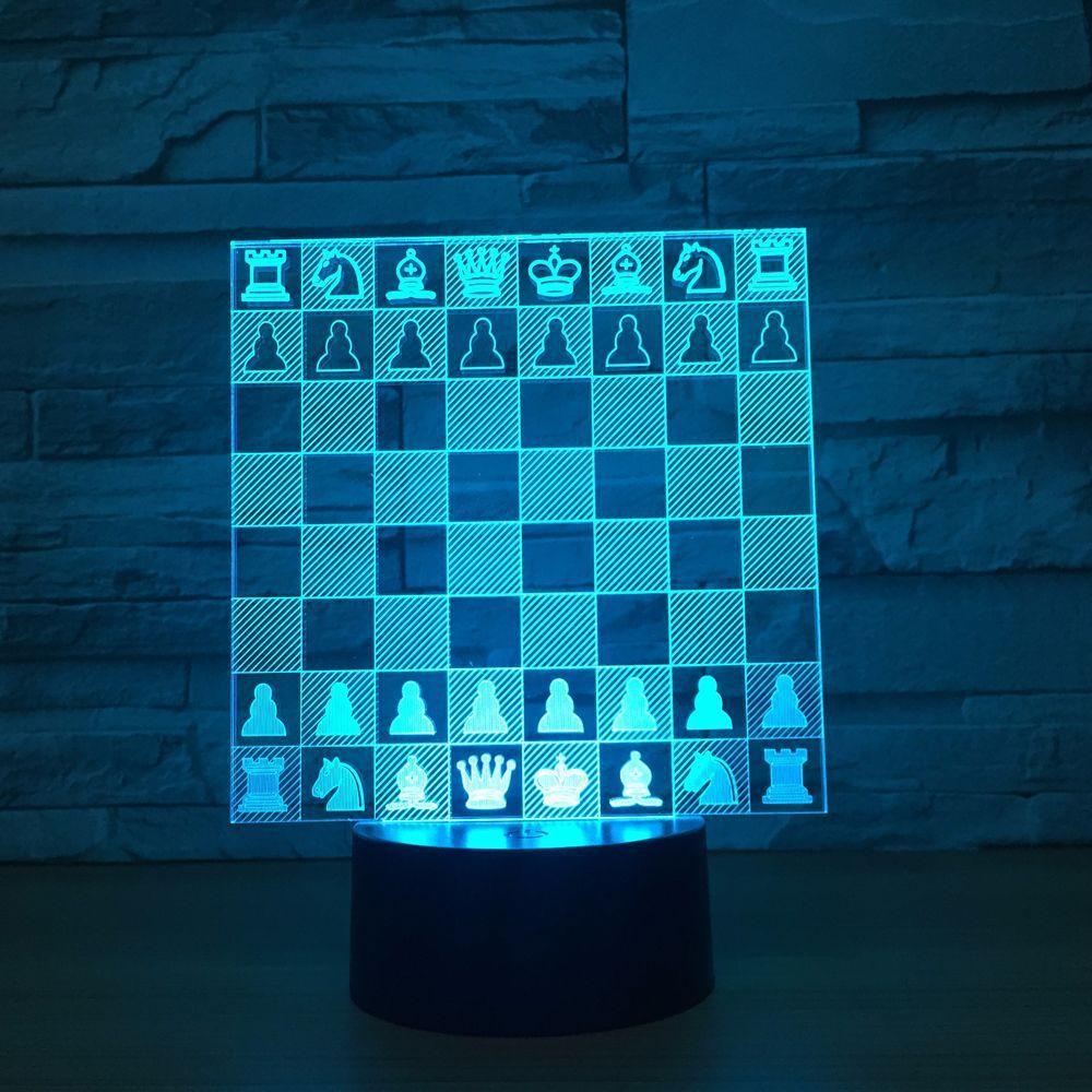 Chess Chessboard 3D Optical Illusion Lamp - 3D Optical Lamp