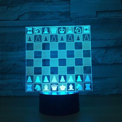 Chess Chessboard 3D Optical Illusion Lamp - 3D Optical Lamp