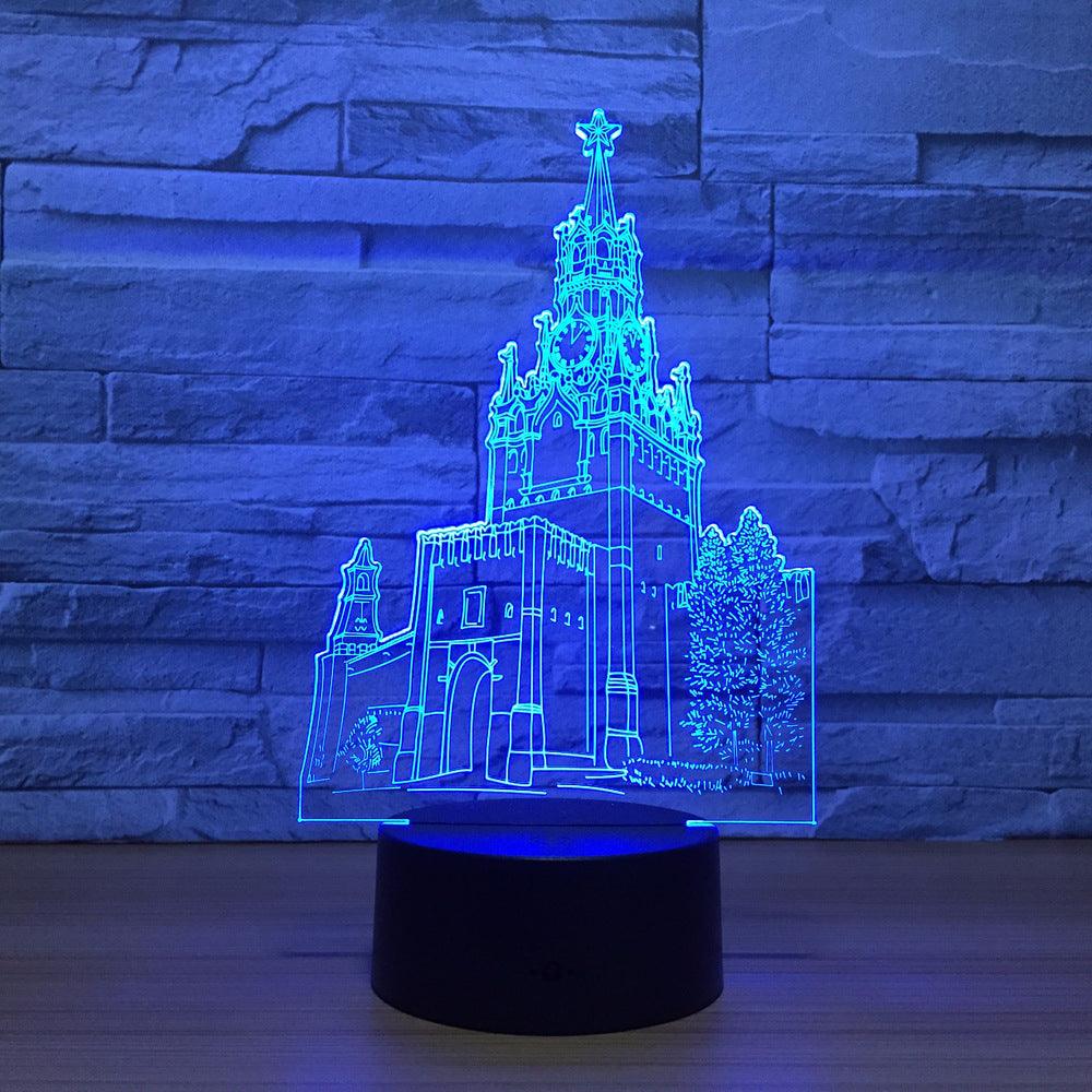 Church 3D Optical Illusion Lamp with Multicolor LED And USB Power-3D Optical Lamp