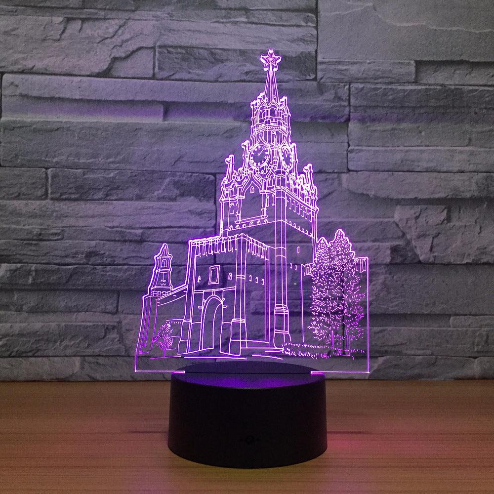 Church 3D Optical Illusion Lamp with Multicolor LED And USB Power-3D Optical Lamp