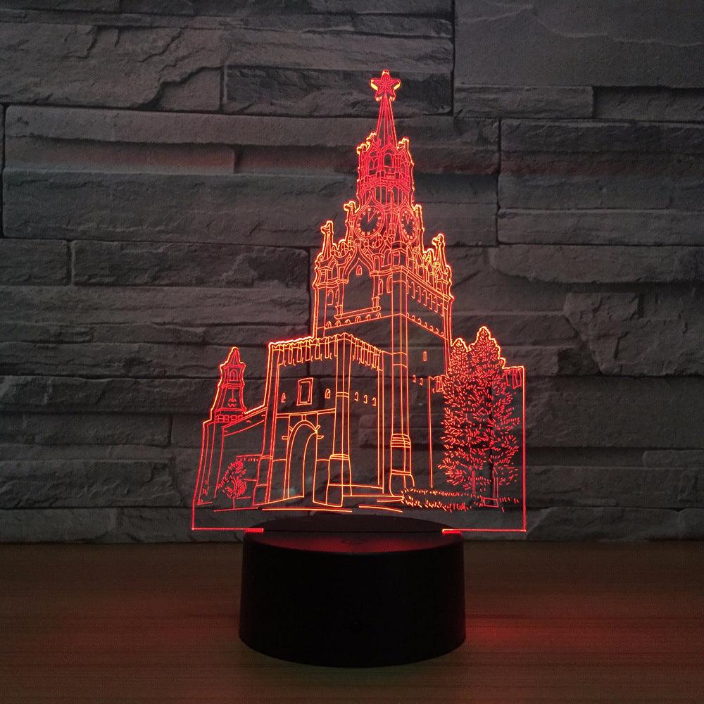 Church 3D Optical Illusion Lamp with Multicolor LED And USB Power-3D Optical Lamp