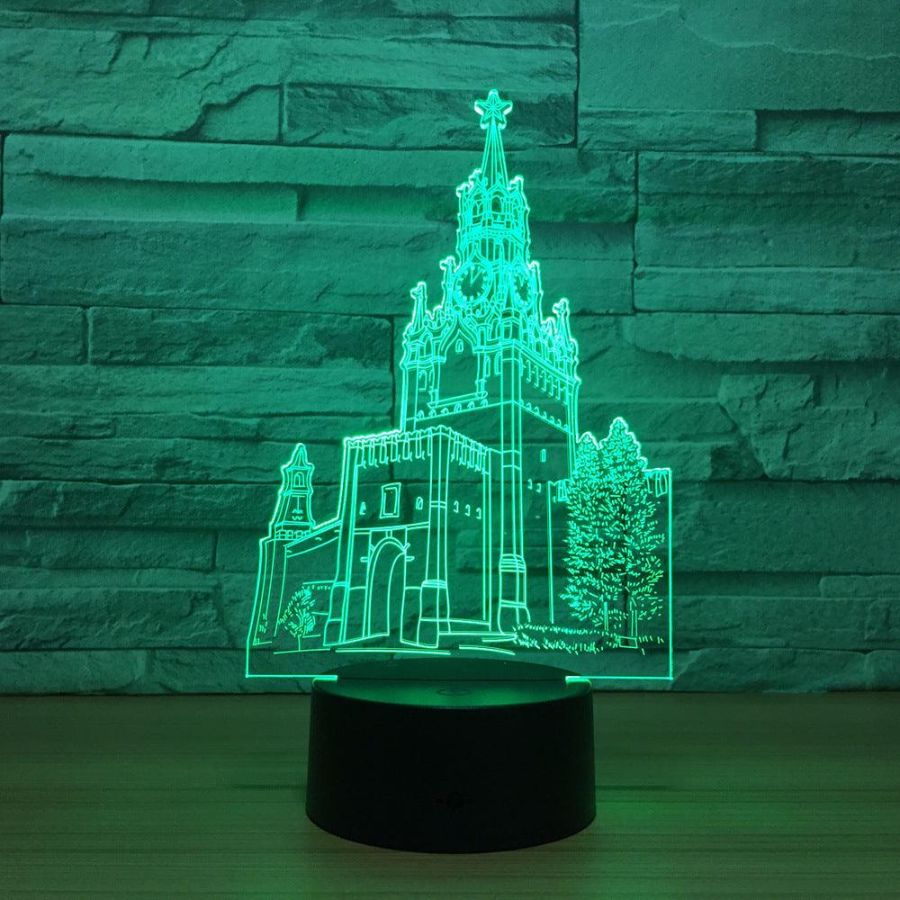 Church 3D Optical Illusion Lamp with Multicolor LED And USB Power-3D Optical Lamp