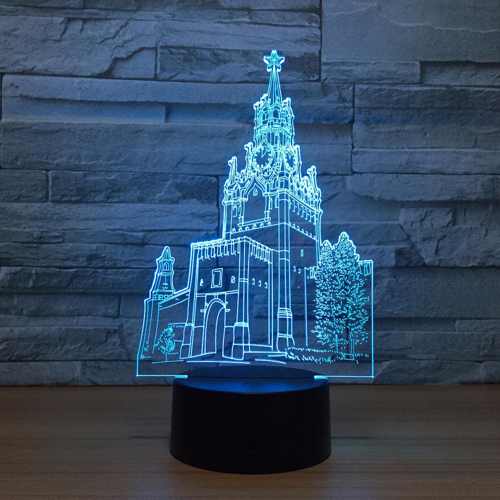 Church 3D Optical Illusion Lamp with Multicolor LED And USB Power-3D Optical Lamp
