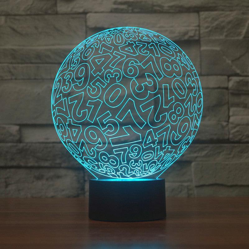 Abstract Numbers Ball 3D Optical Illusion Lamp - 3D Optical Lamp