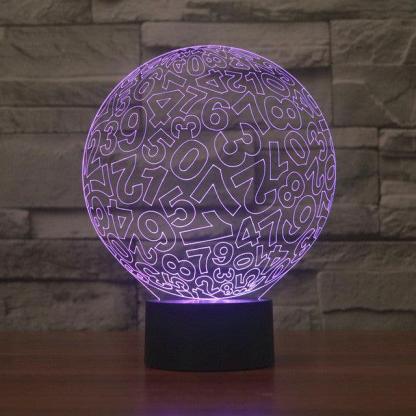 Abstract Numbers Ball 3D Optical Illusion Lamp - 3D Optical Lamp