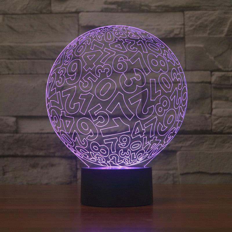Abstract Numbers Ball 3D Optical Illusion Lamp - 3D Optical Lamp