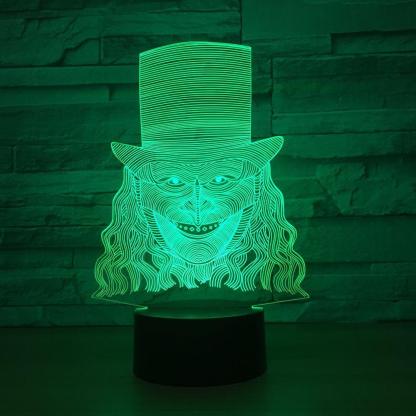 Adorable Clown 3D Optical Illusion Lamp - 3D Optical Lamp