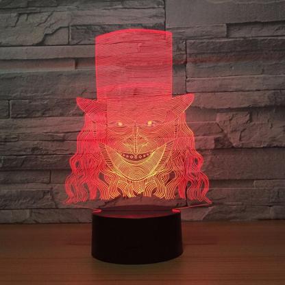 Adorable Clown 3D Optical Illusion Lamp - 3D Optical Lamp