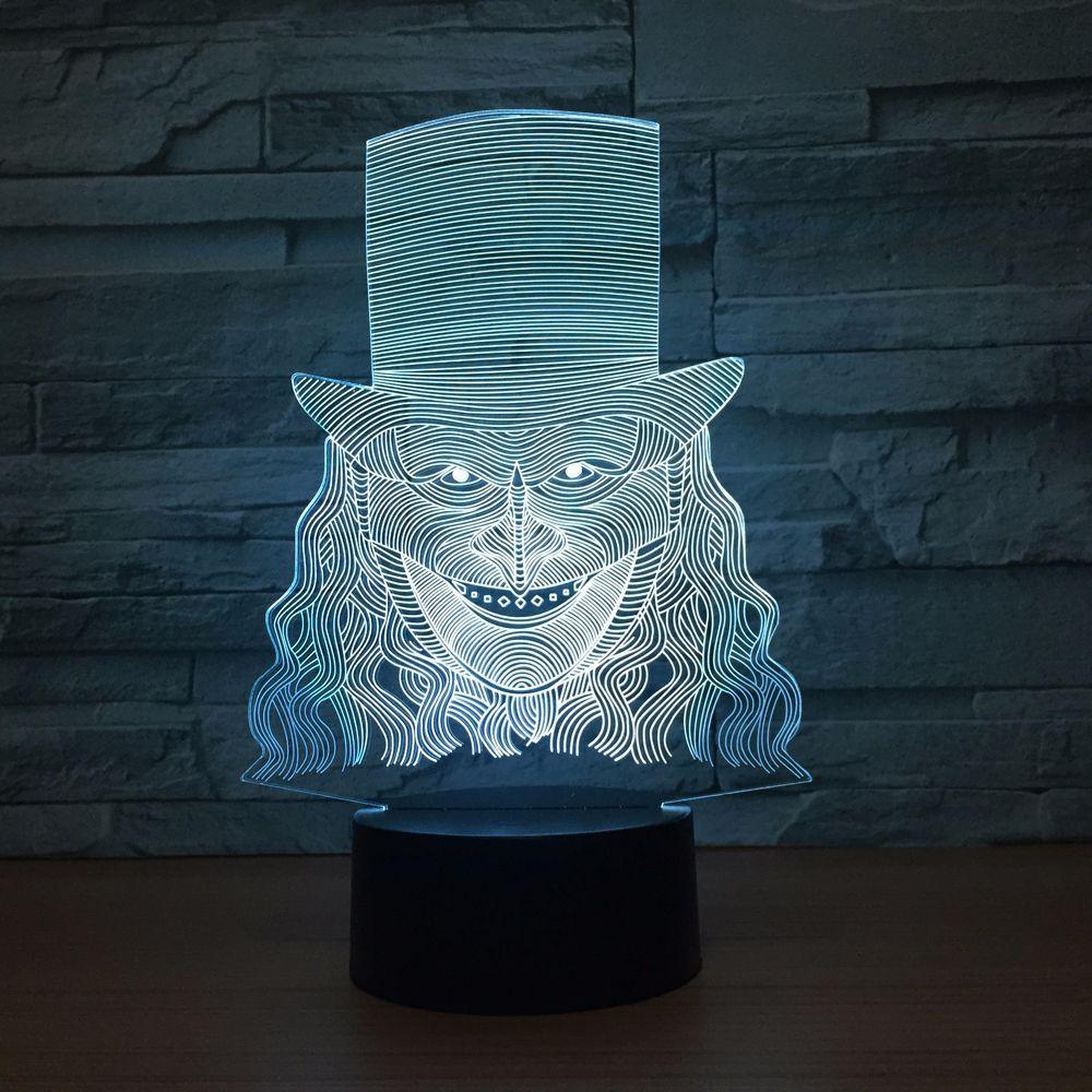 Adorable Clown 3D Optical Illusion Lamp - 3D Optical Lamp