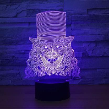 Adorable Clown 3D Optical Illusion Lamp - 3D Optical Lamp