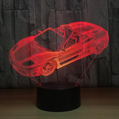 Cool Sports Car 3D Optical Illusion Lamp - 3D Optical Lamp