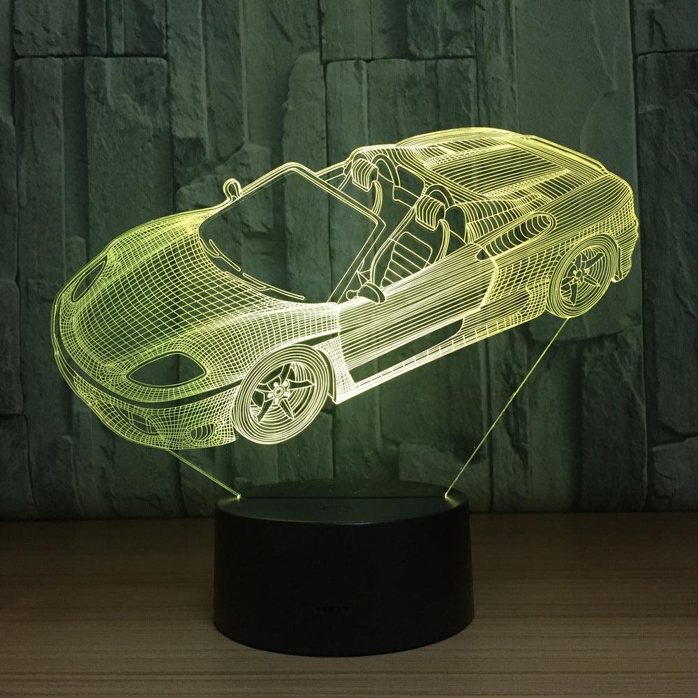Cool Sports Car 3D Optical Illusion Lamp - 3D Optical Lamp