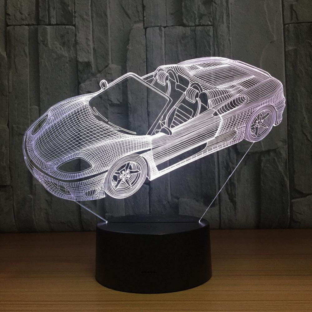 Cool Sports Car 3D Optical Illusion Lamp - 3D Optical Lamp