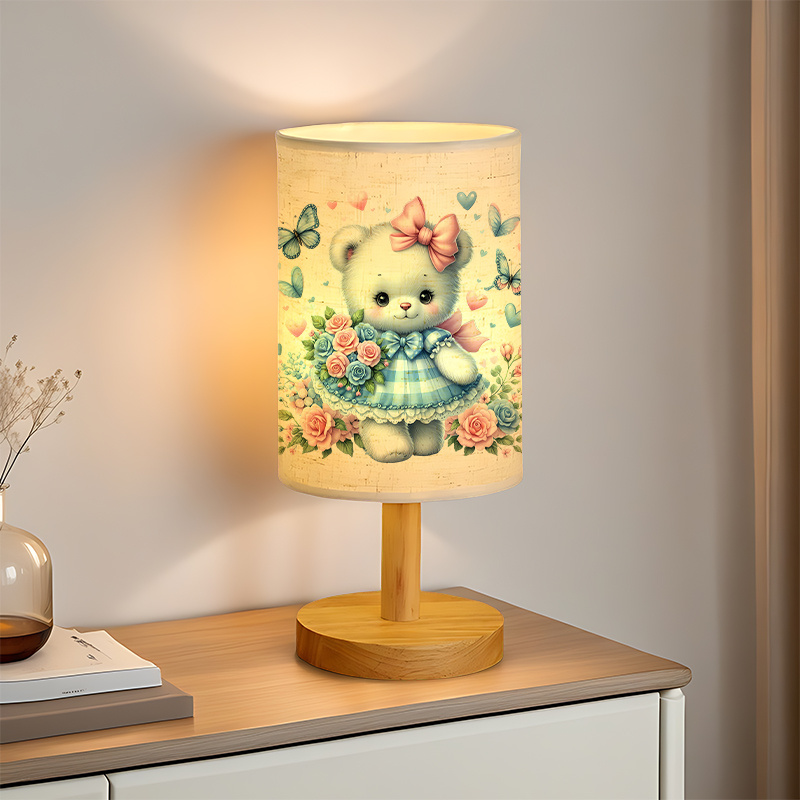 A modern USB-powered linen lamp with a unique design and exquisite pattern