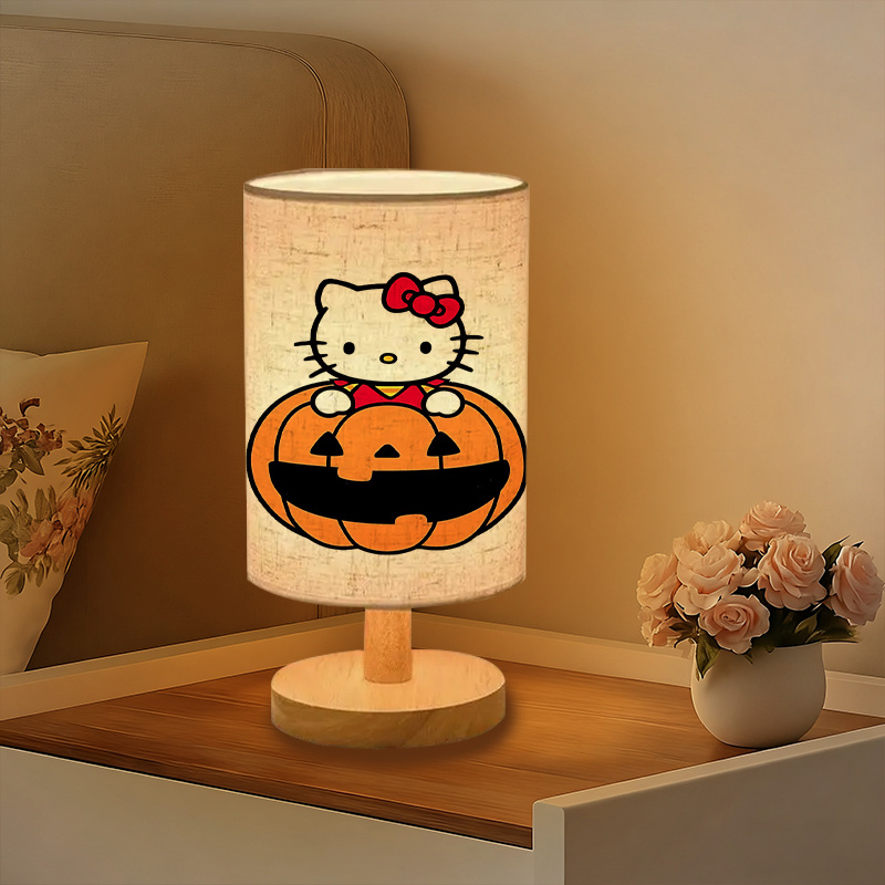 Modern Sanrio USB-powered linen lamp with a creative design, featuring Sanrio patterns