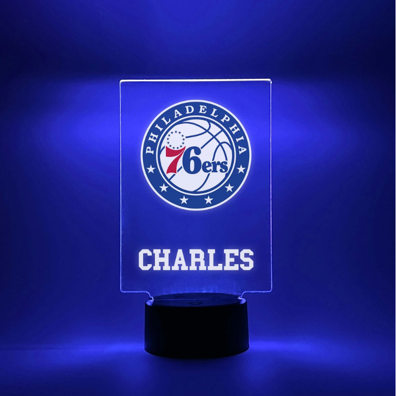 Philadelphia 76ers Night Light Up LED Table Desk Lamp 