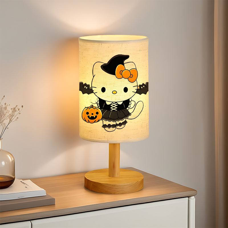 Modern Sanrio USB-powered linen lamp with a creative design, featuring Sanrio patterns