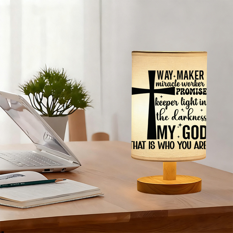 Modern USB-powered Linen Lamp Exquisite Patterns Excellent Gift 