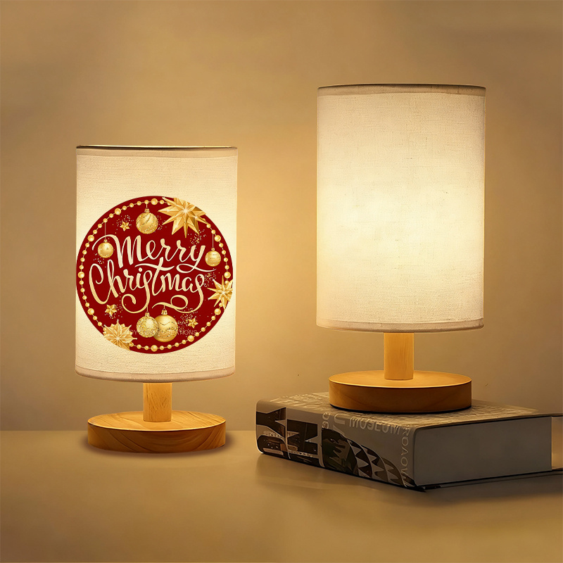Modern USB powered Linen Table Lamp with Creative Patterns