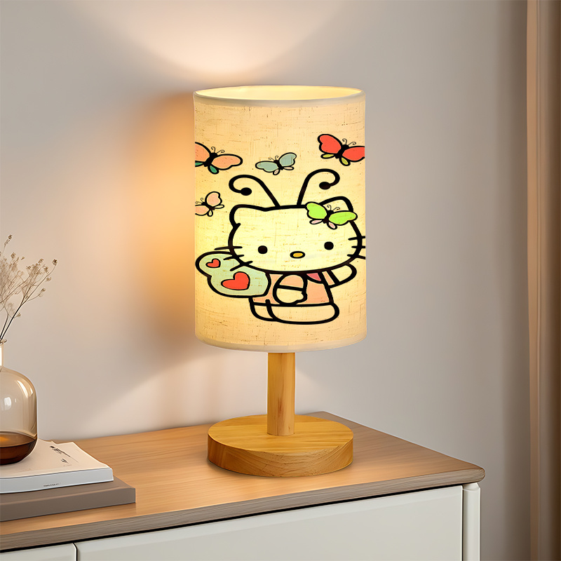 Sanrio USB-powered linen lamp with a creative design, featuring Sanrio patterns decoration