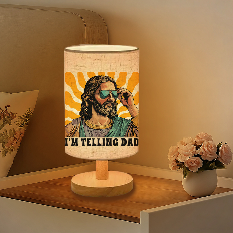 A modern USB-powered linen lamp with a unique design