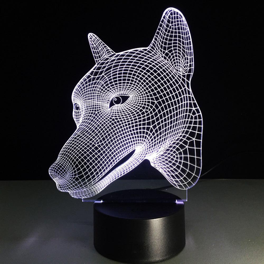 Dog Head LED Lamp-3D Optical Lamp