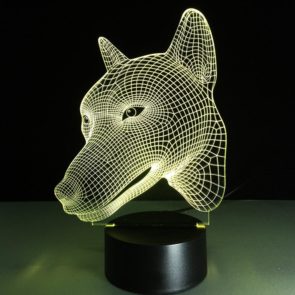 Dog Head LED Lamp-3D Optical Lamp