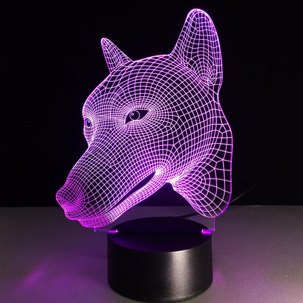 Dog Head LED Lamp-3D Optical Lamp