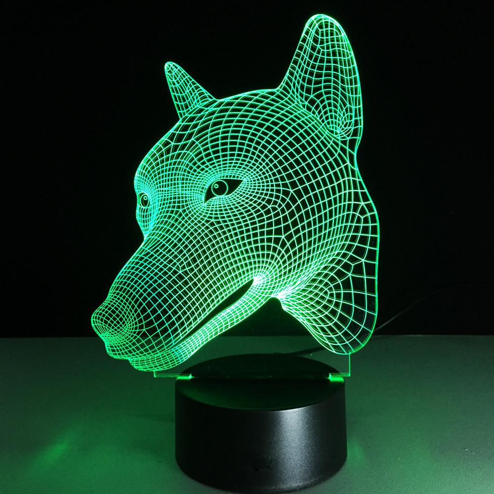 Dog Head LED Lamp-3D Optical Lamp