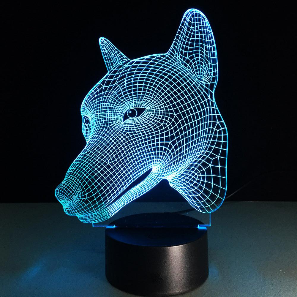 Dog Head LED Lamp-3D Optical Lamp