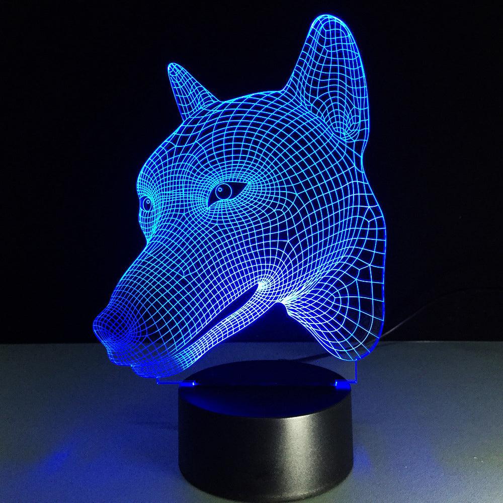 Dog Head LED Lamp-3D Optical Lamp