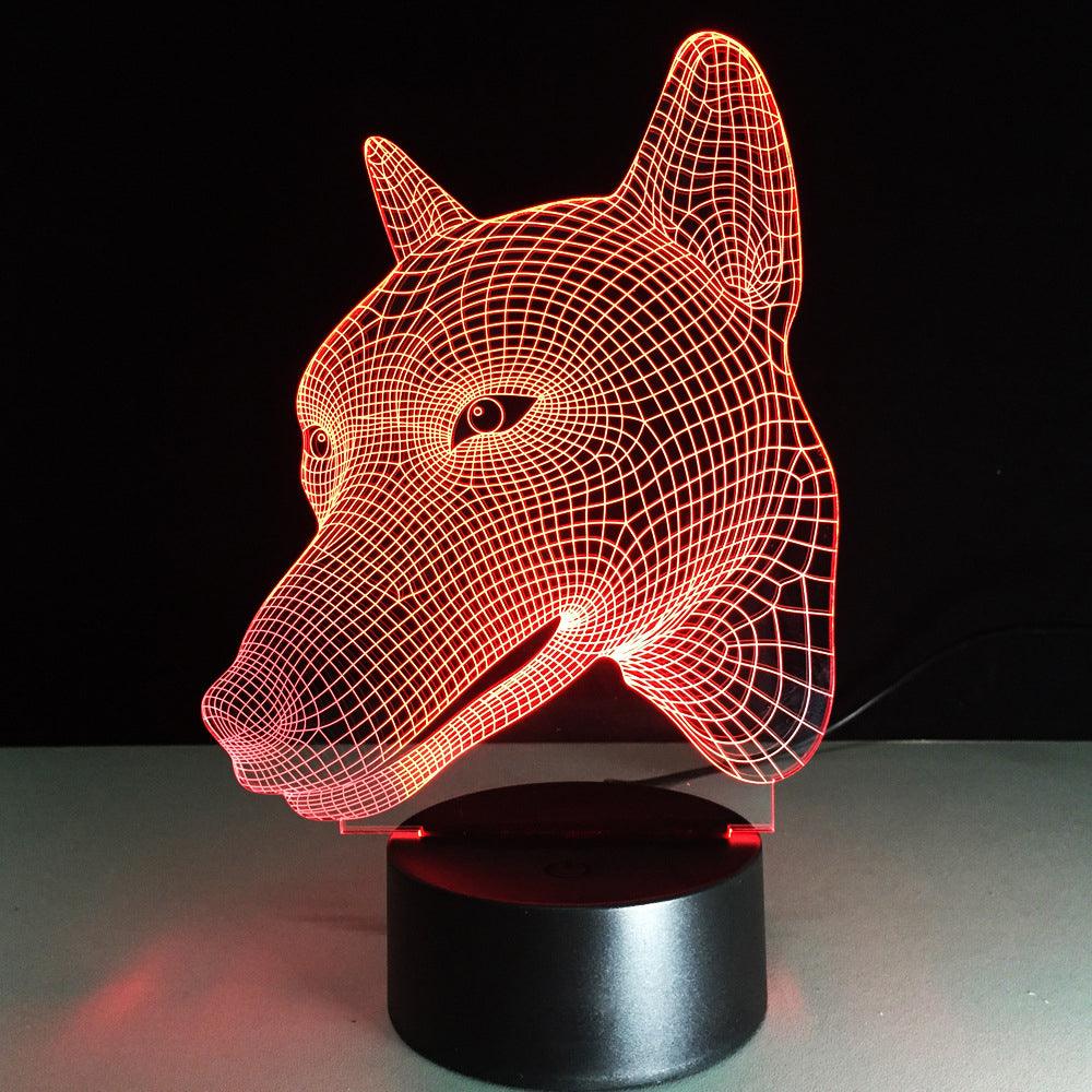 Dog Head LED Lamp-3D Optical Lamp