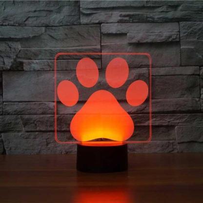 Paw Print LED Lamp-3D Optical Lamp