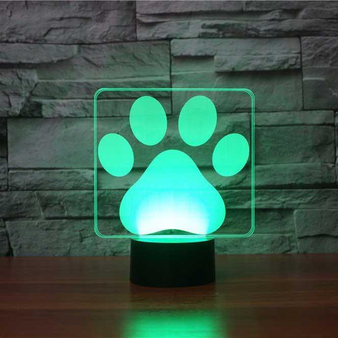Paw Print LED Lamp-3D Optical Lamp