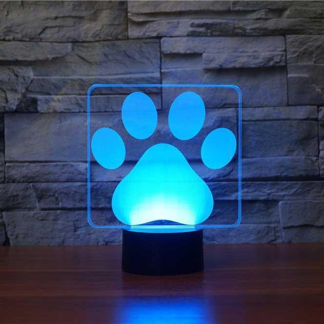 Paw Print LED Lamp-3D Optical Lamp