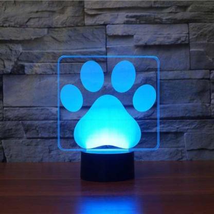 Paw Print LED Lamp-3D Optical Lamp
