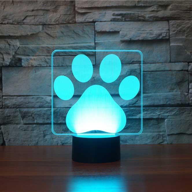 Paw Print LED Lamp-3D Optical Lamp