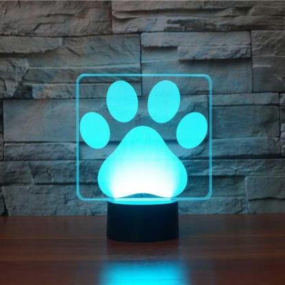 Paw Print LED Lamp-3D Optical Lamp
