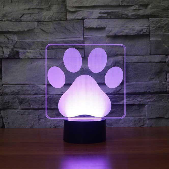 Paw Print LED Lamp-3D Optical Lamp