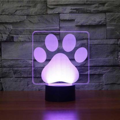 Paw Print LED Lamp-3D Optical Lamp