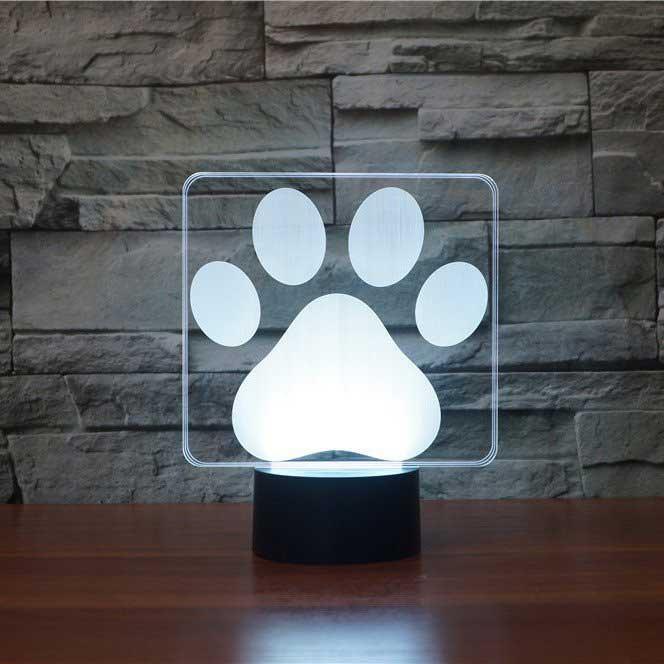 Paw Print LED Lamp-3D Optical Lamp