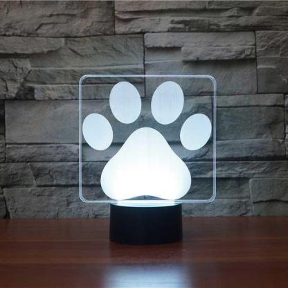 Paw Print LED Lamp-3D Optical Lamp