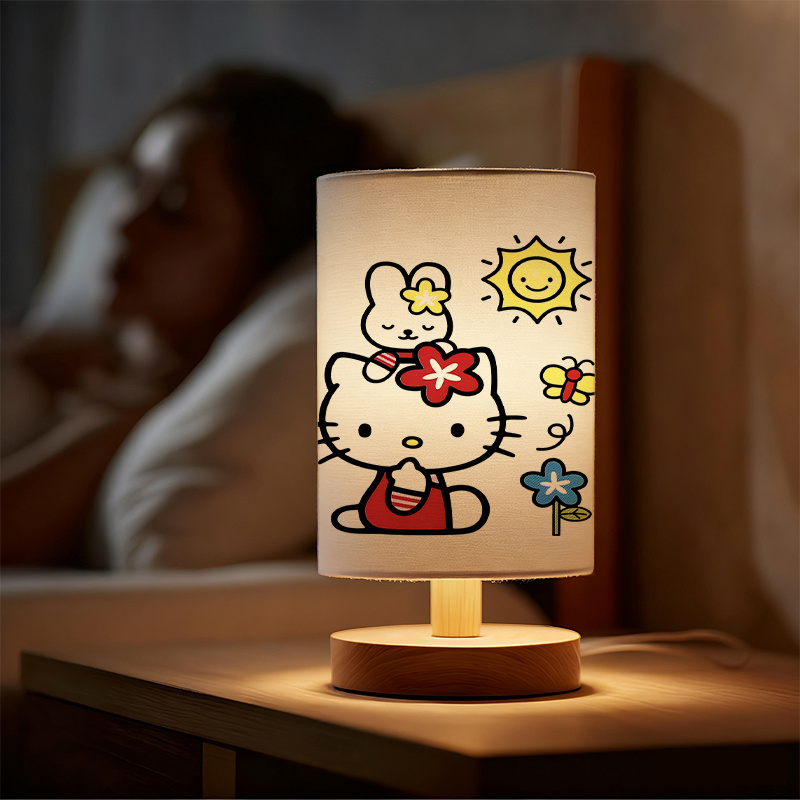 modern Sanrio USB-powered linen lamp with a creative Sanrio patterns Cozy
