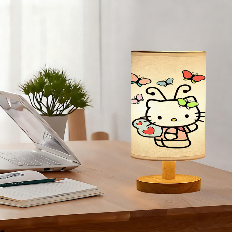 Sanrio USB-powered linen lamp with a creative design, featuring Sanrio patterns decoration