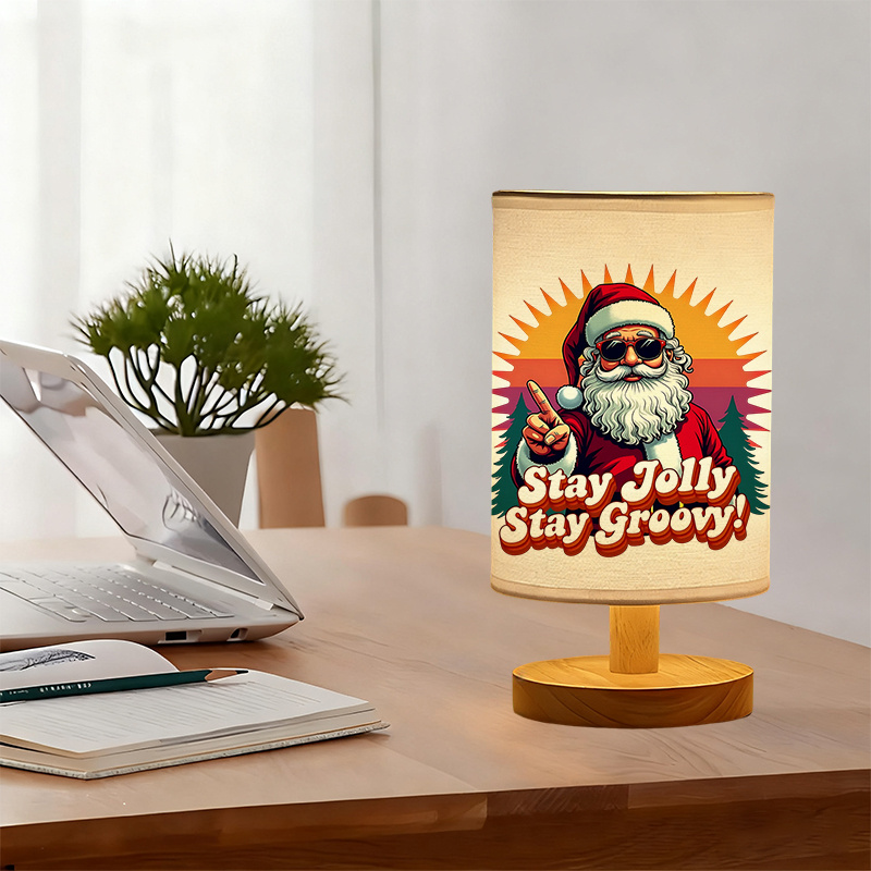 A Modern USB-powered Linen Table Lamp With Creative Patterns