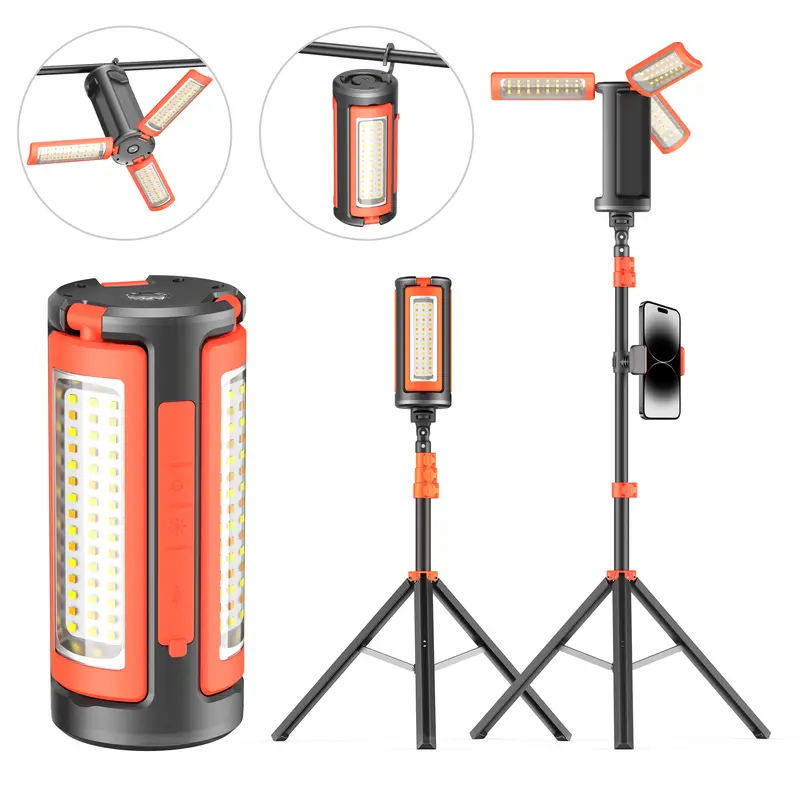 Rechargeable Three Panel LED Camping Lantern with Adjustable Tripod Stand
