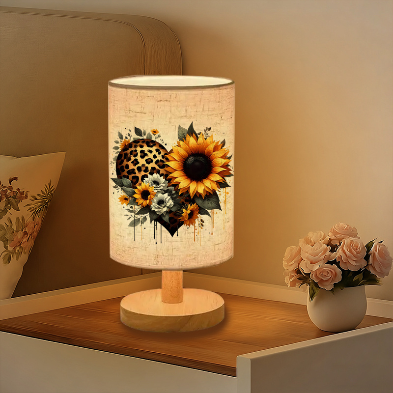 Sun Flower Printed USB Powered Linen Lamp