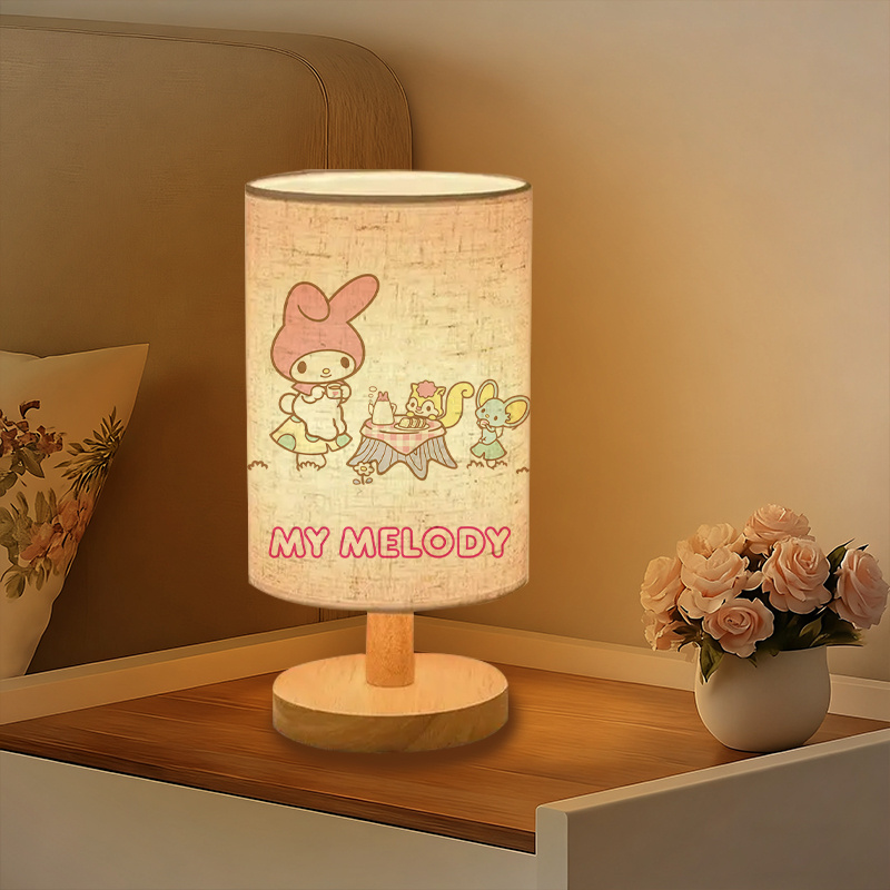 Modern USB-Powered Sanrio Linen Table Lamp | Featuring Creative Sanrio Patterns